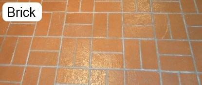 Sample of a brick floor that has been cleaned.