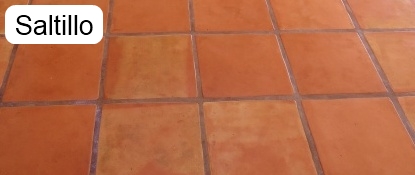 Sample of a saltillo floor that has been cleaned.