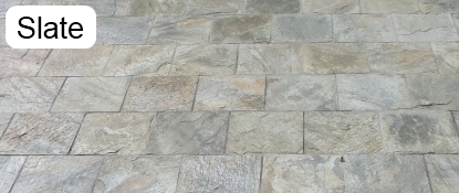 Sample of a slate floor that has been cleaned.