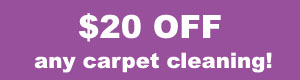 $20 off any carpet cleaning coupon for Bakersfield and Kern County
